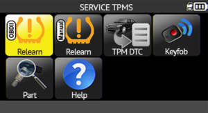 VT56 screen shows service tpms ford obd
